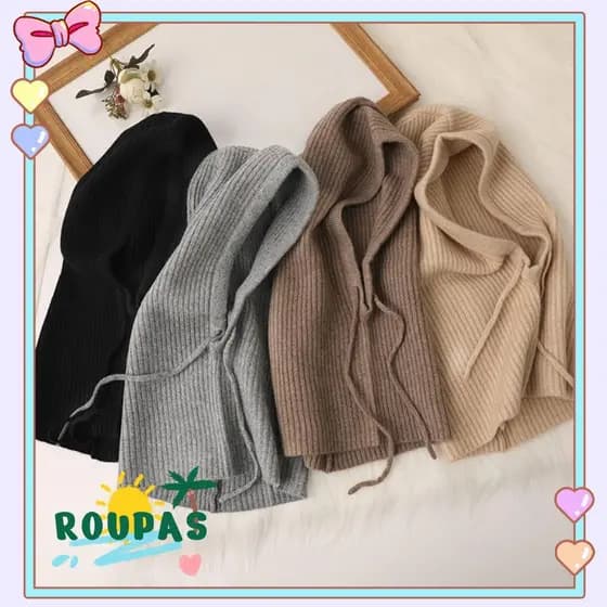 Bonés Com Capuz De Malha De Inverno ROUPAS , Chapéu Balaclava Grosso À Prova De Vento , Gorros Respiráveis Ajustáveis Co