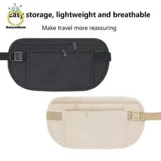 Bolsa de cintura para corrida, com alça elástica ajustável, cinto invisível para dinheiro de viagem, pode conter um pass