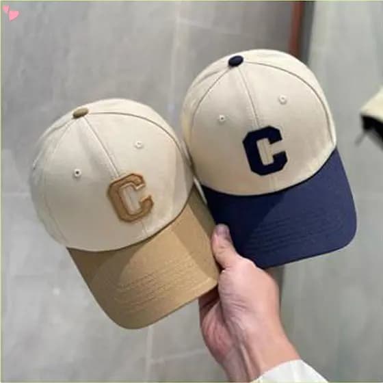 Elegante Cor Bloco Chapéu Ajustável Letra C Boné Leve De Beisebol Para Uso Casual Eventos Esportivos Primavera E Outono