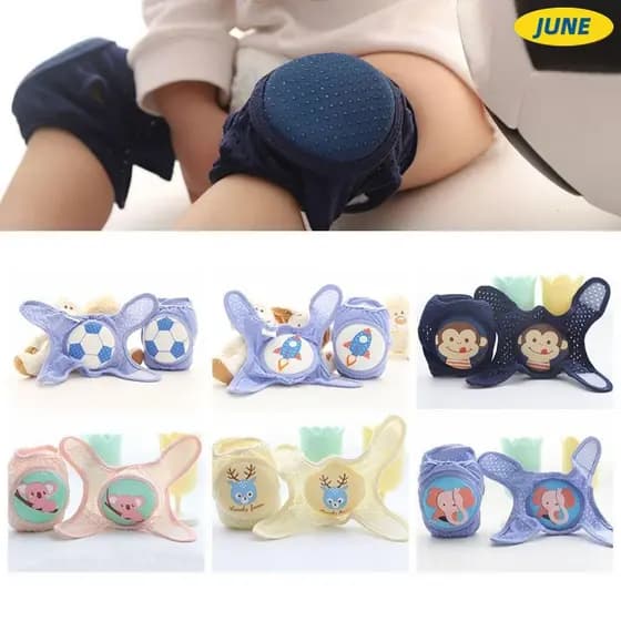 Joelheiras Para Bebês De Junho , Protetor Reticular De Algodão E Poliéster Engatinhar , Joelheira Infantil Elástica Resp