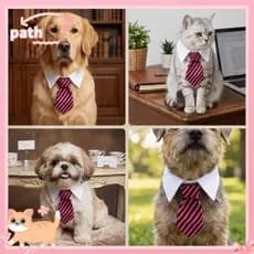 Gravata De Pescoço Para Animais De Estimação PATH , Tecido Macio Com Alça Ajustável Cães Formal Padrão De Listras Estilo