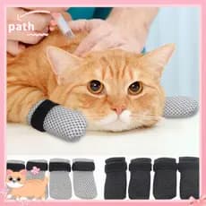 PATH 4 Pçs/set Meias Para Gatos , Tampa De Garra Antiderrapante Anti-Arranhões Animais De Estimação , Suprimentos Malha