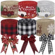 Produtos De Natal 1 Rolo De Fita De Linho Xadrez Decoração , Embrulho DIY SFK1