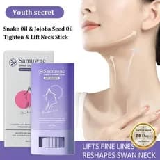 Bastão para cuidados com o pescoço Samuwac, creme para o pescoço nutritivo com óleo, firmador e lifting, hidratante.