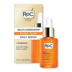 RoC Multi Correxion Revive + Glow Sérum Facial com 10% de Vitamina C Ativa, Cuidado Diário Anti-Idade para Rugas e Tom d