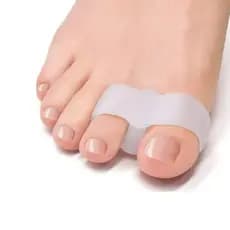 2 Peças = 1 Par Separador de Dedos de Silicone com Dois Furos Protetor de Gel Corretor de Joanete Suporte para Hallux Va