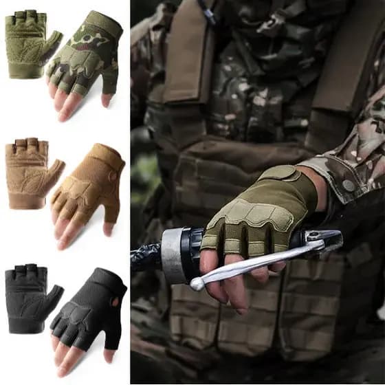 Luvas de Motocicleta de Alta Qualidade com Dedos Cortados para Combate Tático Masculino, Luvas Táticas/Luvas de Motocicl