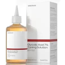 Tônico de Ácido Glicólico: 240ml, Tônico Esfoliante com 7% de Ácido Glicólico, Solução Tonificante que Suaviza e Hidrata