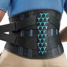 Cinta Lombar Rakiie para Dor na Parte Inferior das Costas, Suporte Ergonômico com 7 Hastes e Almofada 3D Confortável, Ci