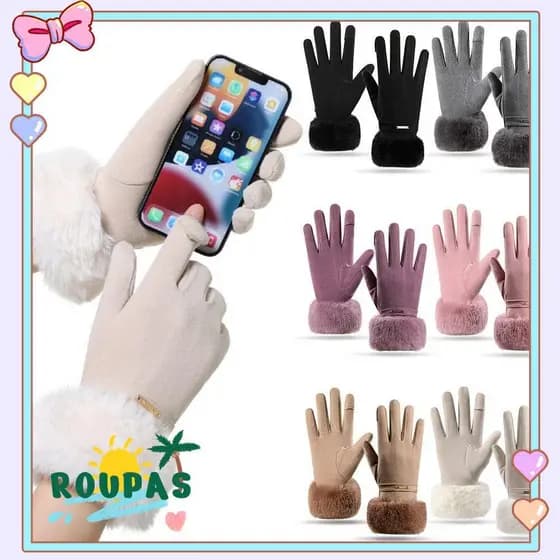 Luvas À Prova De Frio ROUPAS , Quentes Impermeáveis Para Manter O Inverno De Tela Sensível Ao Toque Forradas De Lã Macia