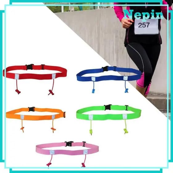 [Nepin] Cinto De Número De Corrida Reflexivo Para Triatlo , Ciclismo , Suporte De Babador Antiderrapante Esportes Ao Ar