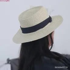 Chapéu Balde Protetor Solar TIANCHUANG , De Palha De Aba Plana Larga Sol Feminino Estilo Coreano