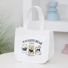 Bolsa de Almoço de Lona com Estampa de Padrão de Desenho Animado para Trabalhadores de Escritório e Piqueniques