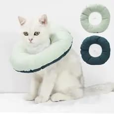 Coleira De Dois Tons Para Cães E Gatos , Algodão Macio , Proteção Ajustável Pescoço , Anti Lambidas , Acessórios Animais