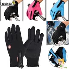 Luvas de Ciclismo FAYSHOW, Luvas Térmicas Antiderrapantes com Tela Sensível ao Toque, Luvas Esportivas Impermeáveis, Luv