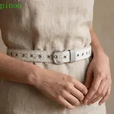 Cinto de Renda PINOU, Cinto de Lona com Fivela de Metal Y2K, Estilo Coreano, Vintage para Vestidos e Jeans BGNZ