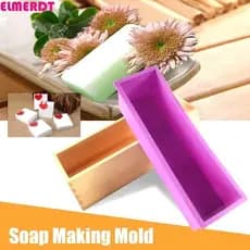 Molde De Sabão De Silicone ELMERDT , Fabricação Caixa De Formato Retangular Torrada Reutilizável De 1200ml