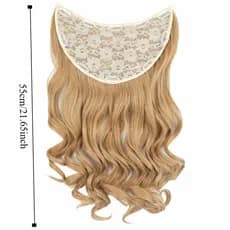 Clipe HUIJIANG Em Extensões De Cabelo , Postiços Ondulados Encaracolados Sintéticos De 22 Polegadas , Grosso Encaracolad