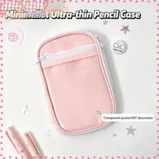 Estojo para Lápis LUCKY-SUSAN1, Bolsa de Papelaria de Grande Capacidade em Cor Sólida com Múltiplos Compartimentos 8YLK