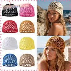 LUCKY-SUSAN1 Gorro de Tricô, Tecido Oco Respirável, Boné Leve de Crochê com Proteção Solar RR5P