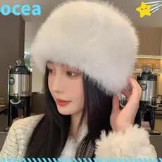 Chapéu de Pescador OCEA, Chapéu Bucket de Pelo Macio com Proteção de Orelha de Pelúcia, Boné Mongol Quente e Macio para