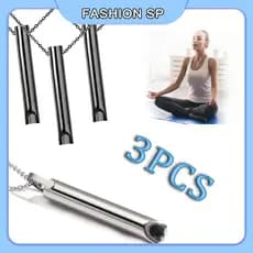 Colar com 3 Peças e Pingente de Apito para Meditação Respiratória para Reduzir o Estresse e Aliviar a Ansiedade OGEH