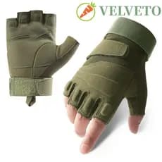 Luvas de Corrida ELVETO, Luvas Vintage de Couro de Cabra Resistente ao Desgaste, Antiderrapantes, de Meio Dedo para Moto