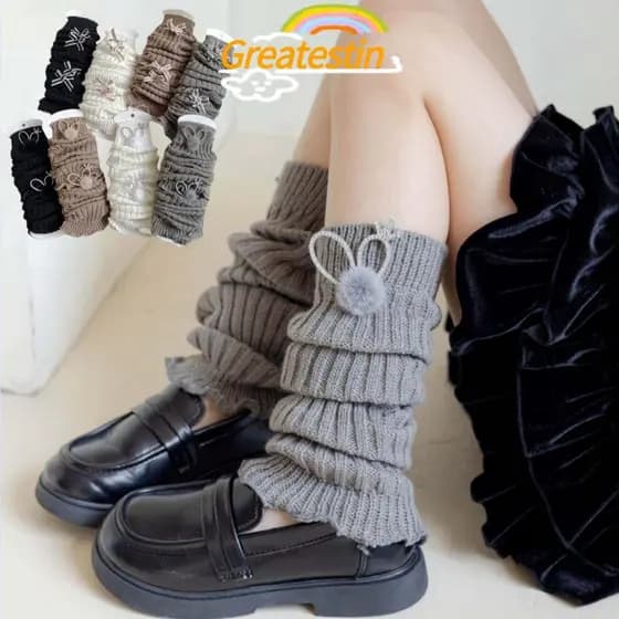 Aquecedores de Pernas Infantis GREATESTIN, Meias Longas de Algodão Macio com Babados, Estilo Fofo para Meninas Y2K Sweet