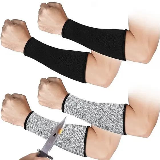 1 Par Nível 5 Corte Mangas Resistentes A Queimaduras De Proteção De Braço Protetores Antebraço Pele Fina Hemising De Tra