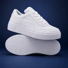 Tênis Flatform Feminino Branco Casual Tênis Feminino Casual Sola Alta Macio Confortável