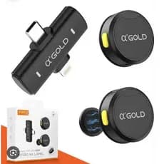 Microfone de Lapela sem fio Bluetooth Kit com 2 microfones modelo botão compatível com Iphone e android