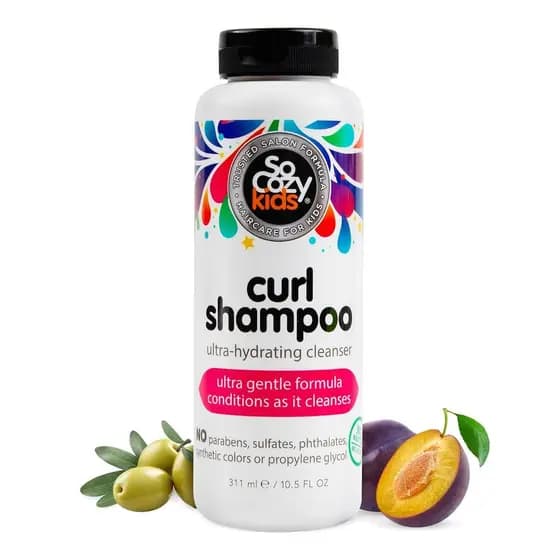 Shampoo SoCozy Curl |   Para Cabelos de Crianças |   Limpador Ultra-Hidratante |   Sem Parabenos, Sulfatos, Corantes ou