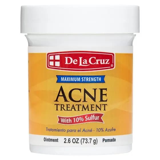 De La Cruz 10% Enxofre - Tratamento para Acne Cística para Rosto e Corpo - Máscara de Tratamento Diário de 10 Minutos -