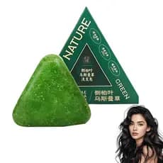 NatureTriangleShampooBar, NatureSevenGreenShampoo, Shampoo Sólido Vegetal, Limpeza Suave e Cuidado Nutritivo para Mulher