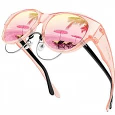Óculos de Sol Femininos com Lentes de Grau EUNOIALENS - Armação Quadrada Grande de Plástico, Proteção UV400, Óculos de S