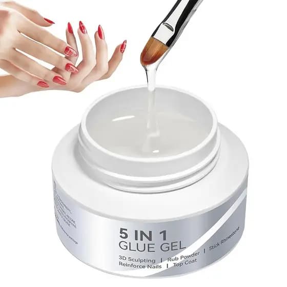 Gel Adesivo para Strass Tricolor FishNail, Gel Adesivo Unhas, Adesivo Transparente para Strass e Joias de Unha para