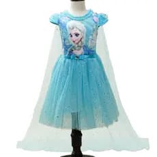 Adequado para meninas de 3 a 8 anos, vestido de princesa, fantasias de festa de cosplay da Princesa Elsa/Anna 544 9FFP