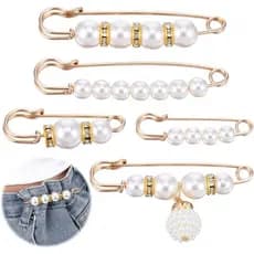 5 Peças de Broches de Pérolas Fashion, Alfinetes de Segurança Decorativos para Suéter e Xale, Broches e Alfinetes de Pér
