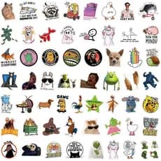 Pacote de 55 Adesivos de Memes, Decalques de Vinil Impermeáveis para Laptop, Garrafa de Água, Telefone, Kindle, Diário,