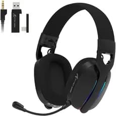 Fone de Ouvido Sem Fio Ultra-Leve ATTACK SHARK L90, RGB, Dobrável, Modo Triplo - 2.4Ghz/Bluetooth/Fio, Fone de Ouvido pa