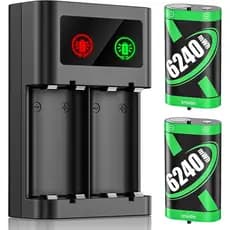 Pacote de Baterias Recarregáveis para Controle Xbox, 2x6240mWh para Xbox One/Xbox Series X | Acessórios para Controles X