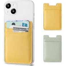 Fulgamo 2Pack Porta-Cartões para Telefone, Carteira de Couro Adesiva para Telefone com Bolso para Cartão de Crédito para