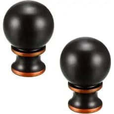Ponteira de Lâmpada, 1-1/2 Polegadas, Bronze Envelhecido, Botão Esférico de Aço, Acessórios de Decoração para Abajur, 2