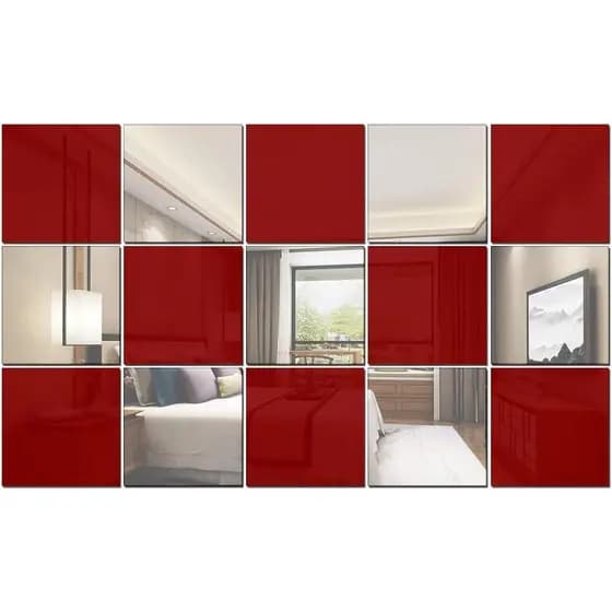15 Peças de Espelho Acrílico Quadrado Removível para Decoração de Parede, Adesivo de Espelho Autoadesivo, Adesivos de Es