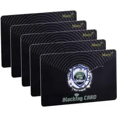 Manyi 5 Peças de Cartões Bloqueadores de RFID, Proteção para Toda a Carteira e Bolsa, Protetor de Cartão de Débito e Cré