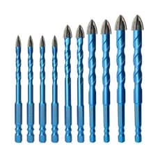 10 peças de brocas diamantadas para alvenaria, kit de serra diamantada para concreto BeQell 1/4"-1/2" para madeira, plás
