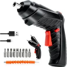 Parafusadeira Elétrica Goldsea 4.2V Sem Fio 3.5N.m 1300mAh Carregamento Tipo-C 10 Pontas de Parafusadeira Mandril Hexago