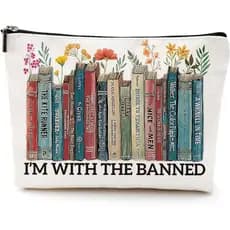 Bolsa de Cosméticos Floral - Presente para Amantes de Livros, Mulheres, Leitoras, Bibliotecárias, Amantes de Livros, For
