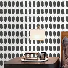 Papel de Parede Adesivo Preto e Branco Tomete, Papel de Parede Geométrico Moderno Boho, Papel de Contato Preto e Branco