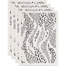 SUPERDANT 4PCS Papel de Transferência Subesmalte com Motivo de Peixes Marinhos para Cerâmica, Porcelana e Argila, Decalq